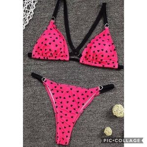 Love Print String Bikini